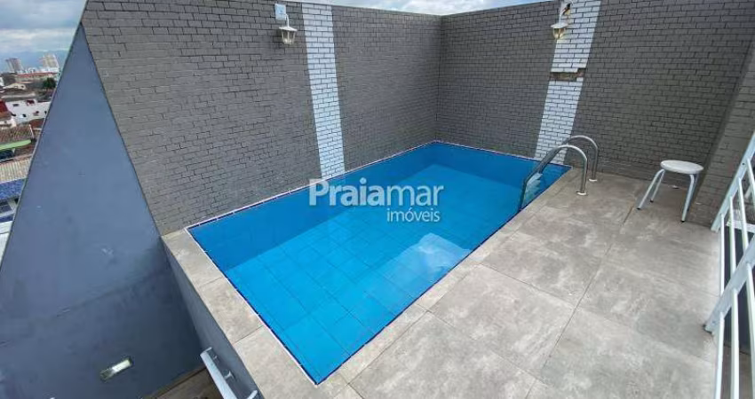 Apartamento Reformado com Piscina em São Vicente, Vila Voturua - 2 Dormitórios e 1 Vaga por R$ 2.200