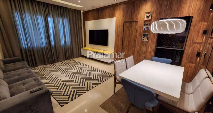 01 QUADRA PRAIA, BOQUEIRÃO|SANTOS, PORTEIRA FECHADA|SOBREPOSTA ALTA COM 3 DORMITÓRIOS