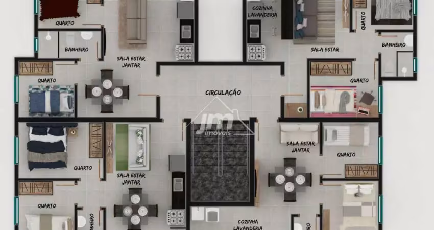 Apartamento para venda, jardim das palmeiras, campo largo / pr