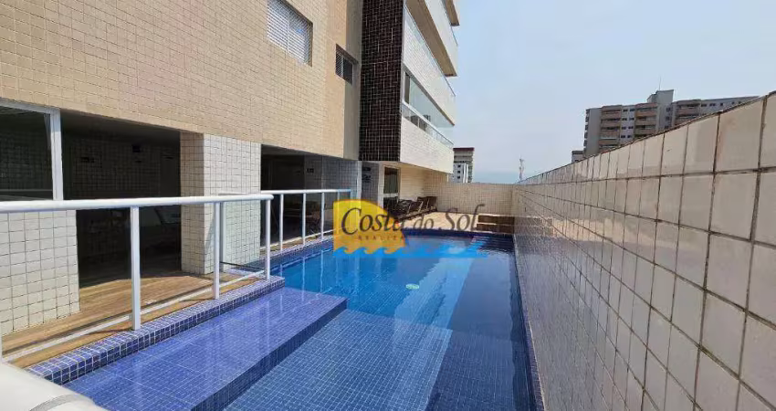 Apartamento com 2 dormitórios para alugar, 96 m² por r$ 3.600,00/mês - aviação - praia grande/sp