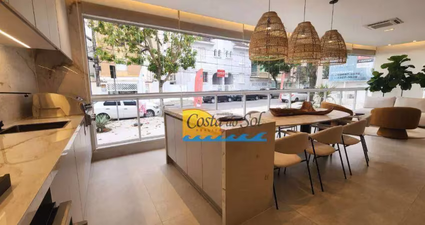 Apartamento com 3 dormitórios à venda, 178 m² por r$ 2.914.000,00 - boqueirão - santos/sp