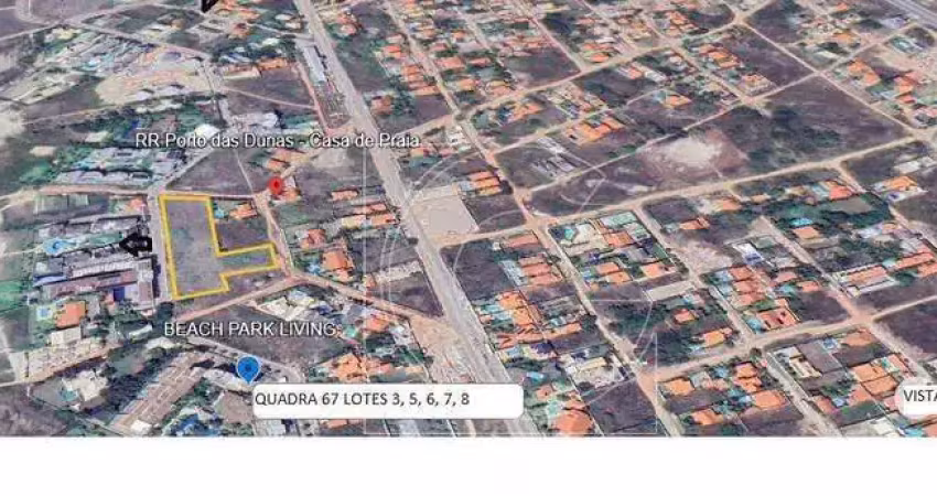 Terreno, 7,1000m², nascente, a uma quadra do mar, porto das dunas, aquiraz/ce