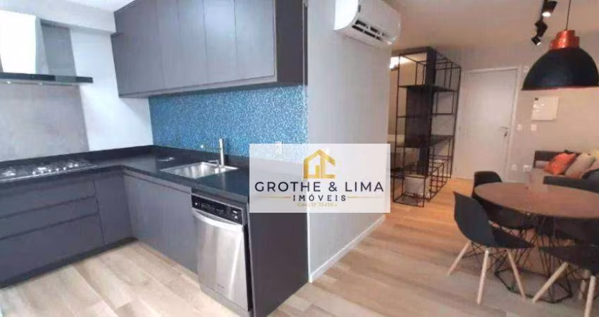Apartamento Flat Mobiliado - 1 Dormitórios - Edifício Moriah - Jardim Aquarius - 40m².