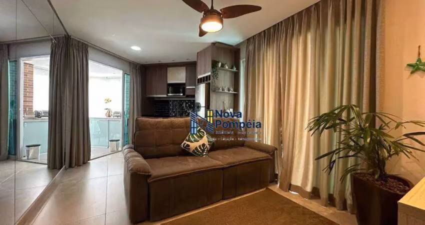 Apartamento com 1 dormitório à venda, 55 m² por r$ 750.000,00 - pompéia - santos/sp