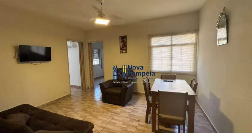 Apartamento com 2 dormitórios para alugar, 76 m² por r$ 4.000/mês - pompéia - santos/sp