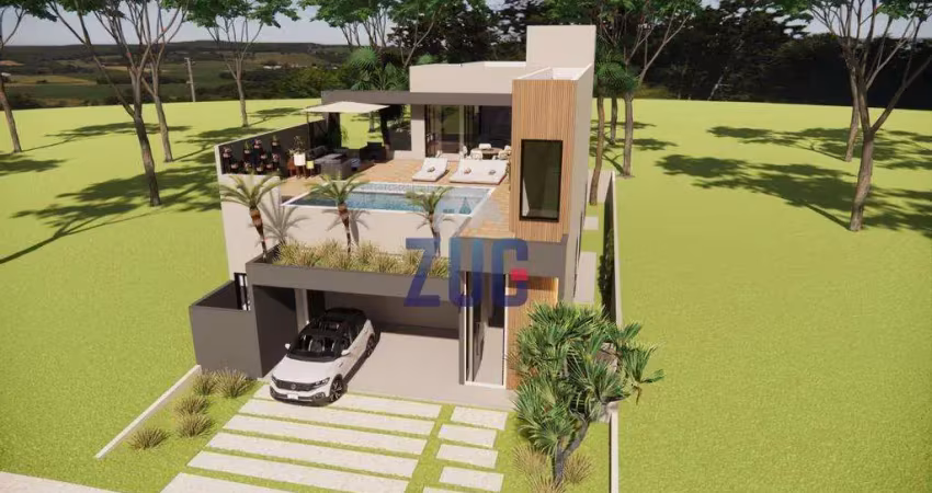 Sobrado à venda em paulínia, parque brasil 500, com 3 suítes, com 271.22 m², residencial santorini
