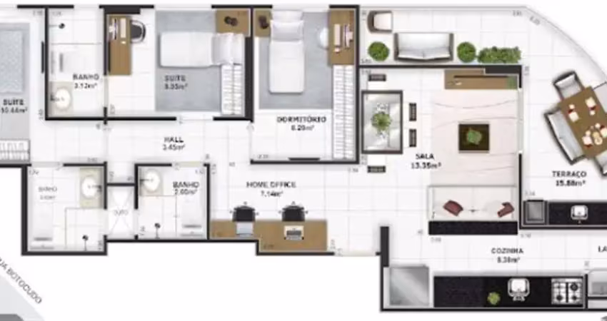 Apartamento com 3 quartos à venda na Tupi, Praia Grande 