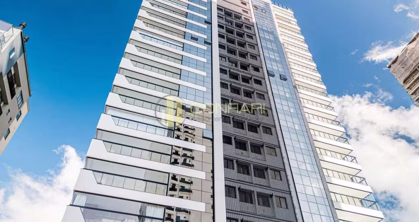 Área de lazer na cobertura com vista mar
