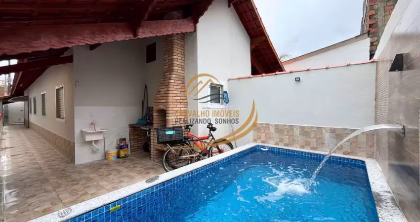 Super oportunidade 60 metros do mar! casa com 03 dorm, piscina e churrasqueira em mongaguá!