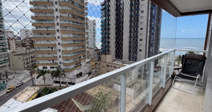Lindo apartamento vista mar com 2 dormitórios na Vila Caiçara, Praia Grande -SP
