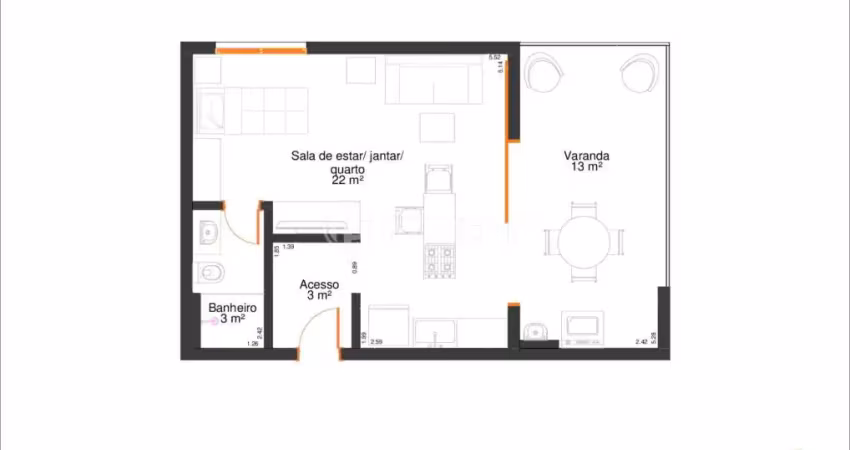 Apartamento com 1 quarto à venda na Avenida Vereador José Diniz, 3130, Campo Belo, São Paulo