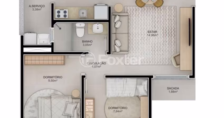Apartamento com 2 quartos à venda na Rua Alfredo Marotzki, 1185, Canudos, Novo Hamburgo
