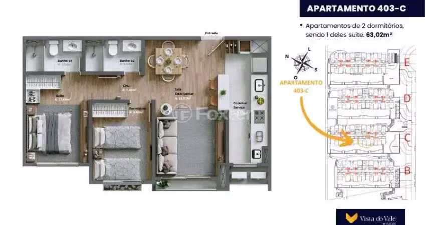 Apartamento com 2 quartos à venda na Avenida Primeiro de Maio, 1700, Várzea Grande 1º de Maio, Gramado
