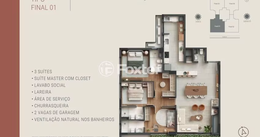 Apartamento com 3 quartos à venda na Rua Cabral, 60, Rio Branco, Porto Alegre