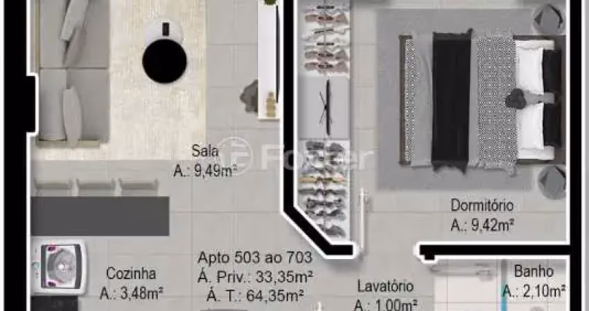 Apartamento com 1 quarto à venda na Avenida João Pessoa, 553, Centro Histórico, Porto Alegre