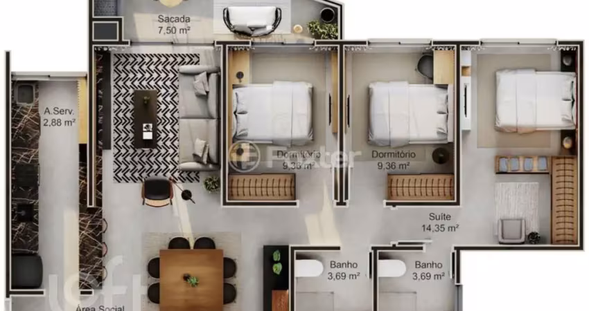 Apartamento com 3 quartos à venda na Rodovia Virgílio Várzea, 1550, Saco Grande, Florianópolis