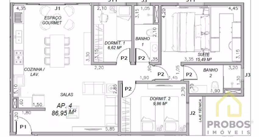 Apartamento com 3 quartos à venda na Rua Três Marias, Cidade Nova II, Indaiatuba