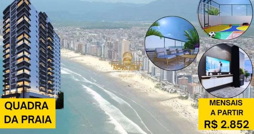 TOP !! Pé Na Areia - 2 Dormts 1 Suíte C/Varanda Gourmet, 1 vaga , lazer show