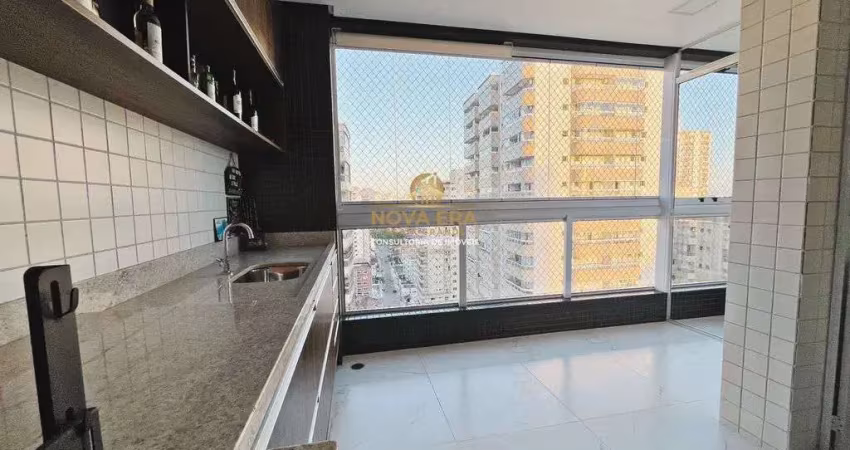 Vista mar, mobiliado, 2 suítes, 2 vagas, sacada gourmet, planejados
