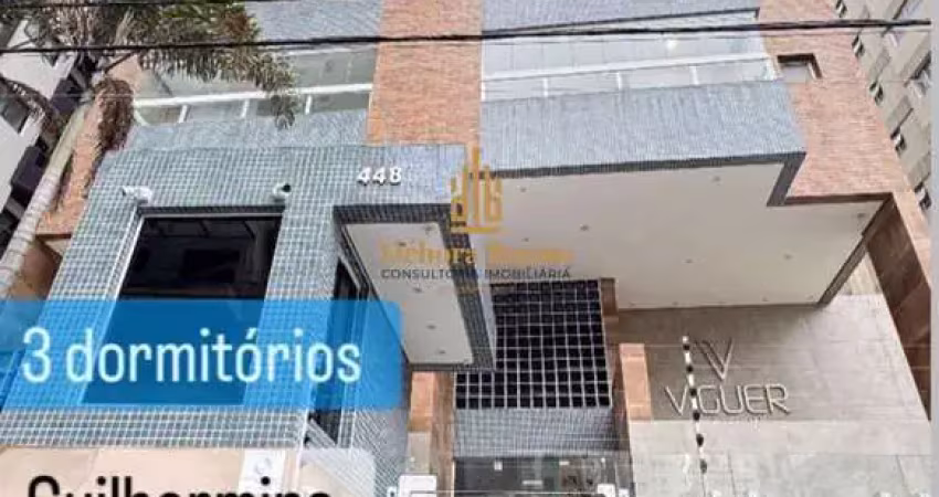 Locação definitiva sem caução,  guilhermina,  maravilhoso 3 dormt, 2  vagas