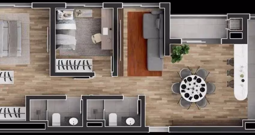 Apartamento com 3 quartos à venda na Rua João Leopoldo Jacomel - Rodovia das Águas, 12887, Estância Pinhais, Pinhais