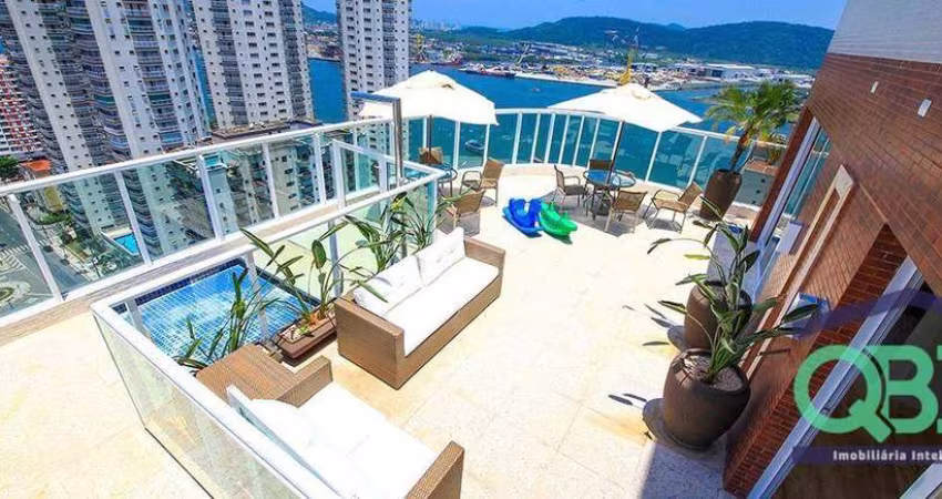 Apartamento Garden com 4 dormitórios para alugar, 335 m² por R$ 16.000,00/mês - Ponta da Praia - Santos/SP