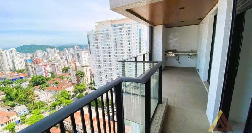 Excelente apto. alto padrão novo com 54m² úteis - 01 suíte com varanda - varanda gourmet - 02 w.c - 01 vaga demarcada - lazer completo - boqueirão