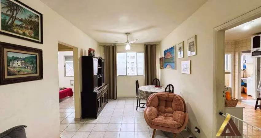 Excelente apto. padrão com 86m² úteis - 02 dormitórios sendo 01 suíte - 03 w.c - suíte de serviço - 01 vaga demarcada por r$ 450 mil - marapé/santos