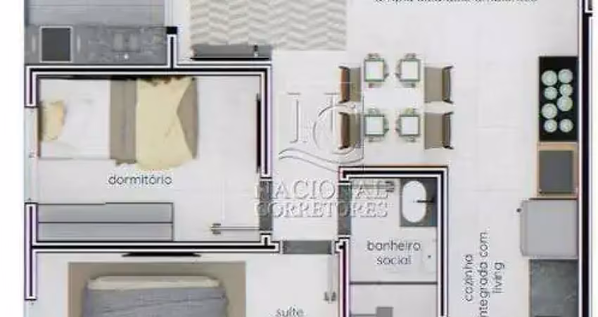 Apartamento garden à venda, 2 quartos, 1 suíte, 1 vaga, campestre - santo andré/sp