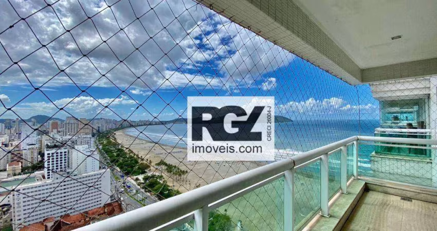Apartamento com 5 dormitórios para alugar, 365 m² por R$ 35.166,16/mês - Gonzaga - Santos/SP