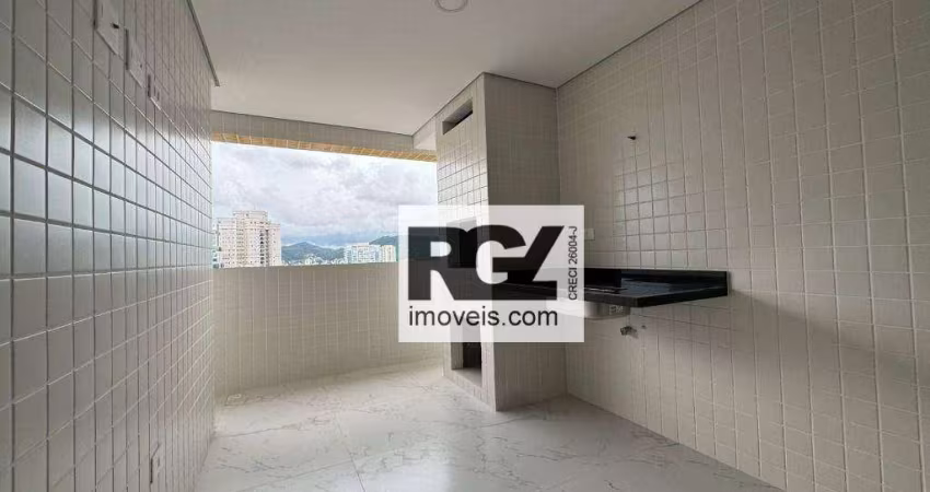 Entrada de 247mil, 2 dormitórios, alto padrão. Boqueirão, Santos