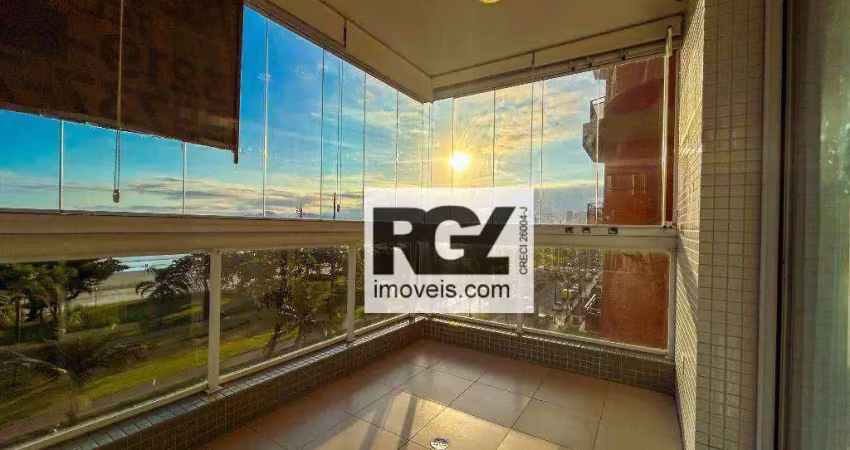 Apartamento com 4 dormitórios para alugar, 225 m² por r$ 18.000,02/mês - embaré - santos/sp