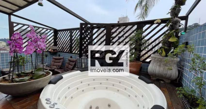 Cobertura à venda, 131 m² por r$ 869.000,00 - marapé - santos/sp