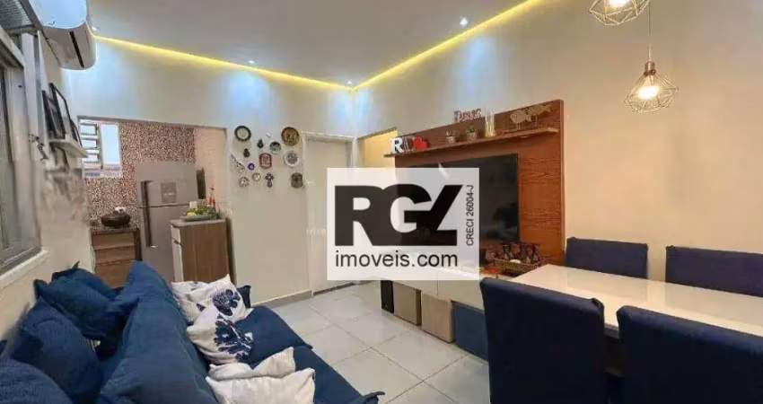 Apartamento com 2 dormitórios à venda, 63 m² por r$ 480.000,00 - boqueirão - santos/sp