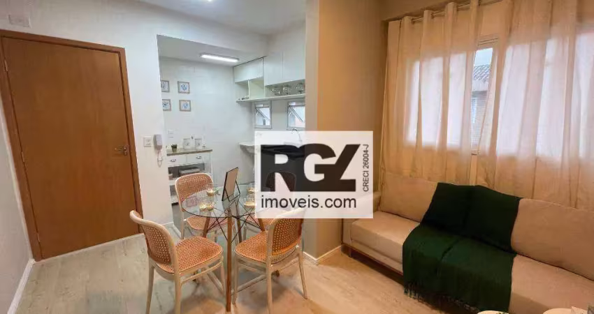 Apartamento com 2 dormitórios à venda, 40 m² por R$ 345.000,00 - Estuário - Santos/SP