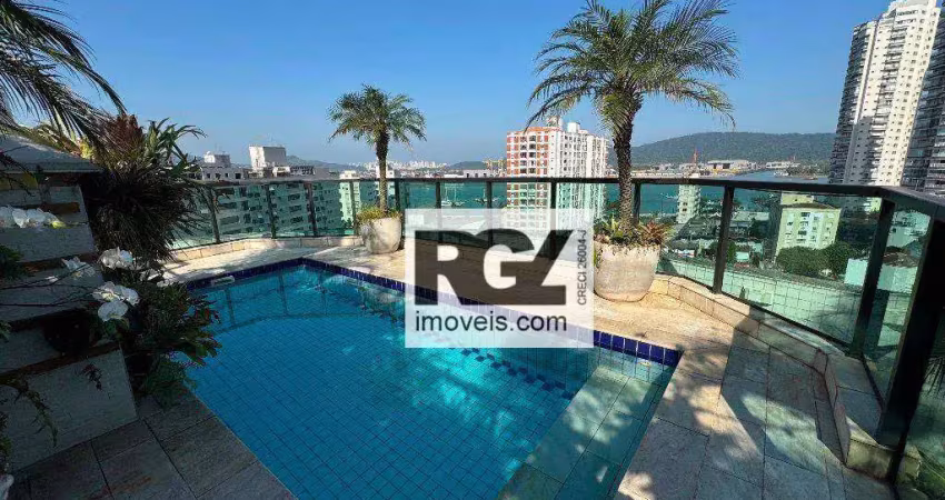 Cobertura com 6 dormitórios à venda, 600 m² por r$ 3.195.000,00 - ponta da praia - santos/sp