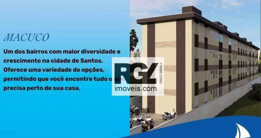 Apartamento com 2 dormitórios à venda, 45 m² por r$ 385.900,00 - macuco - santos/sp