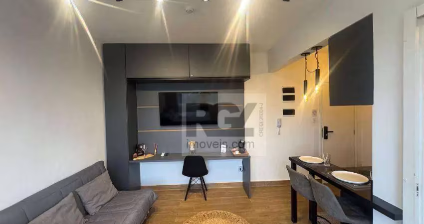 Kitnet com 1 porteira fechada à venda, 37 m² por r$ 375.000 - ponta da praia - santos/sp