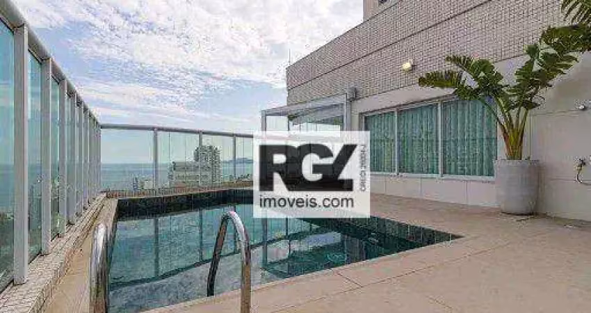 Espetacular cobertura com vista panorâmica do mar, 272 m² por R$ 4.890.000 - Boqueirão - Santos/SP