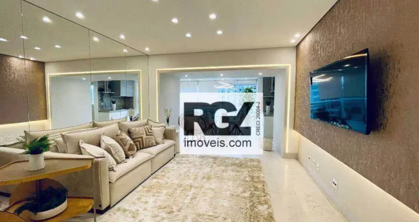 Apartamento com 2 dormitórios à venda, 127 m² por r$ 2.120.000,00 - aparecida - santos/sp