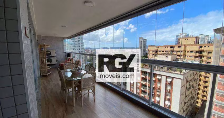 Apartamento no ipê da praia com 3 dormitórios à venda, 158 m² por r$ 2.700.000 - embaré - santos/sp