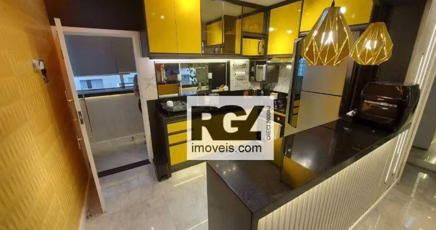 Apartamento com 1 dormitório à venda, 65 m² por r$ 690.000,00 - embaré - santos/sp