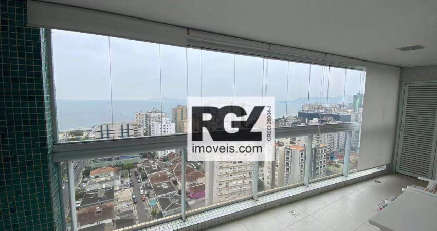 Apartamento com 3 dormitórios para alugar, 141 m² por R$ 12.000,00/mês - Aparecida - Santos/SP