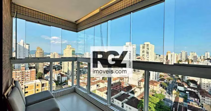 Apartamento com 3 dormitórios à venda, 141 m² por r$ 2.150.000,00 - embaré - santos/sp