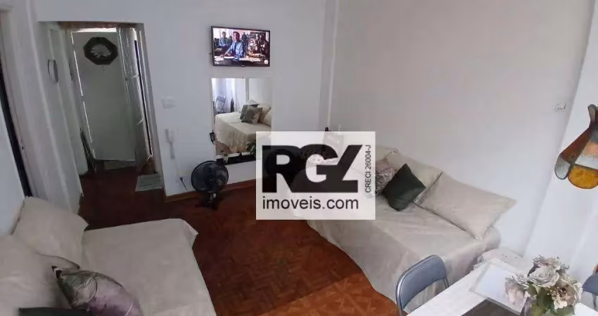 Apartamento com 1 dormitório à venda, 52 m² por r$ 345.000,00 - pompéia - santos/sp