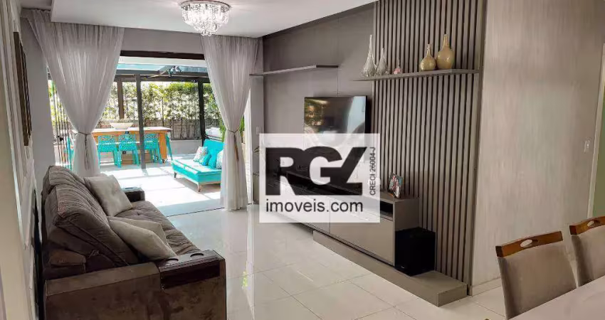 Apartamento garden à venda, 228 m² por r$ 1.400.000,00 - josé menino - santos/sp