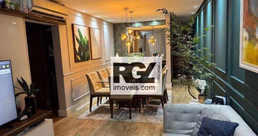 Apartamento com 2 dormitórios à venda, 92 m² por r$ 680.000,00 - marapé - santos/sp
