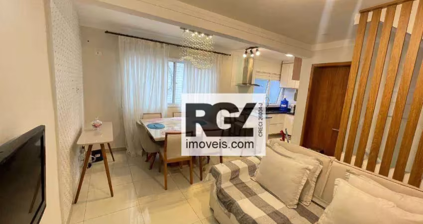 Apartamento triplex com 2 dormitórios à venda, 100 m² por r$ 500.000,00 - estuário - santos/sp