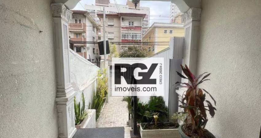 Casa com 5 dormitórios para alugar, 164 m² por r$ 4.500,00/mês - gonzaga - santos/sp