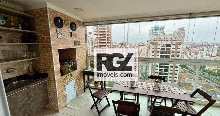 Apartamento com 3 dormitórios à venda, 119 m² por r$ 1.600.000,00 - ponta da praia - santos/sp